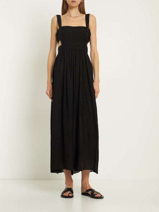 Matteau: Vestido midi cruzado - Negro - women_1 | Luisa Via Roma