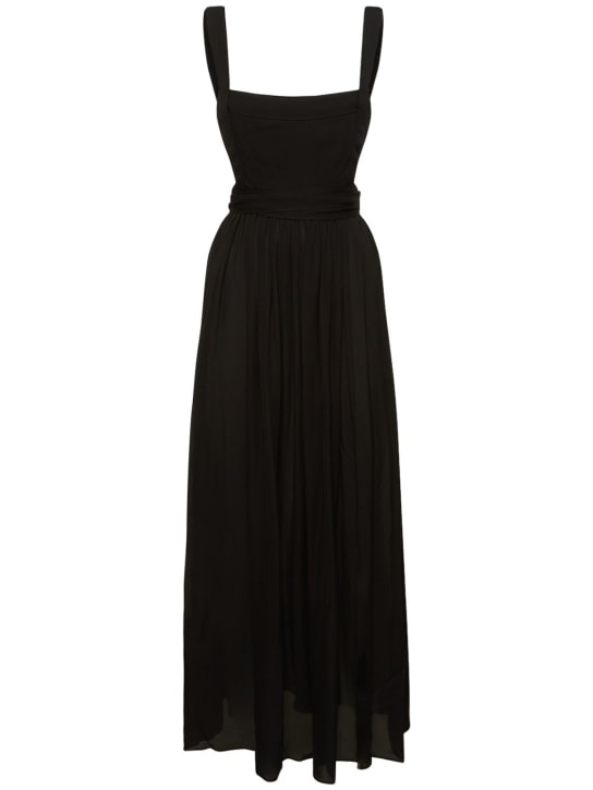 Matteau: Robe portefeuille midi Bandage - Noir - women_0 | Luisa Via Roma