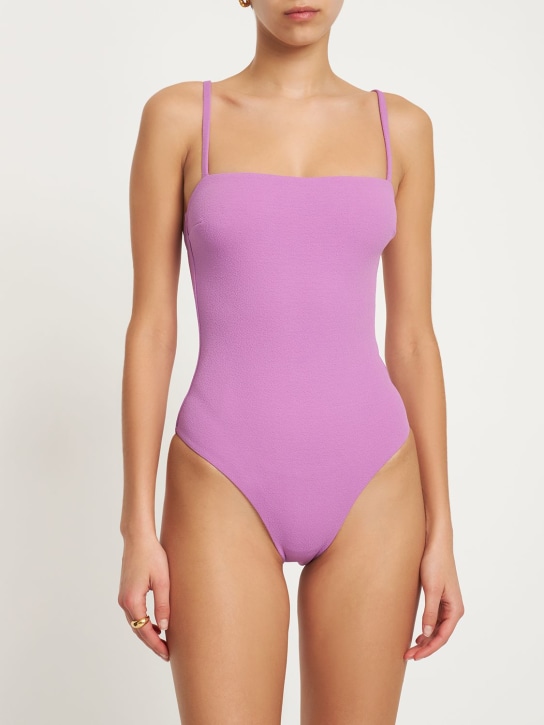 Matteau: Maillot de bain une pièce en nylon à col carré - Rose - women_1 | Luisa Via Roma