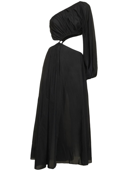 Matteau: Asymmetrical single shoulder midi dress - Black - women_0 | Luisa Via Roma