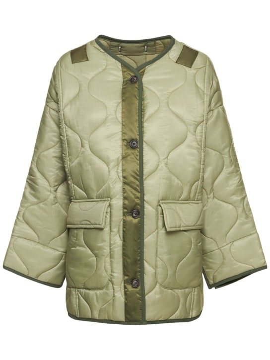 The Frankie Shop: Teddy quilted nylon jacket - Green - women_0 | Luisa Via Roma