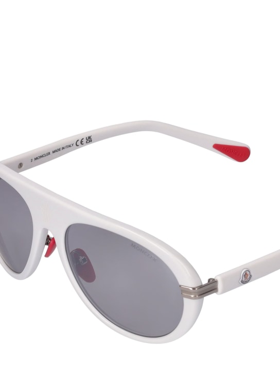 Moncler: Navigaze bold aviator sunglasses - White/Mirror - women_1 | Luisa Via Roma