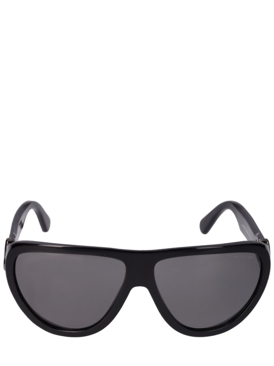 Moncler: Anodize bold aviator sunglasses - Black/Smoke - men_0 | Luisa Via Roma