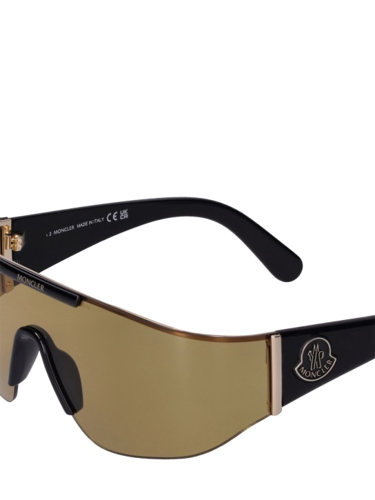 Moncler: Ombrate mask metal sunglasses - Black/Brown - women_1 | Luisa Via Roma