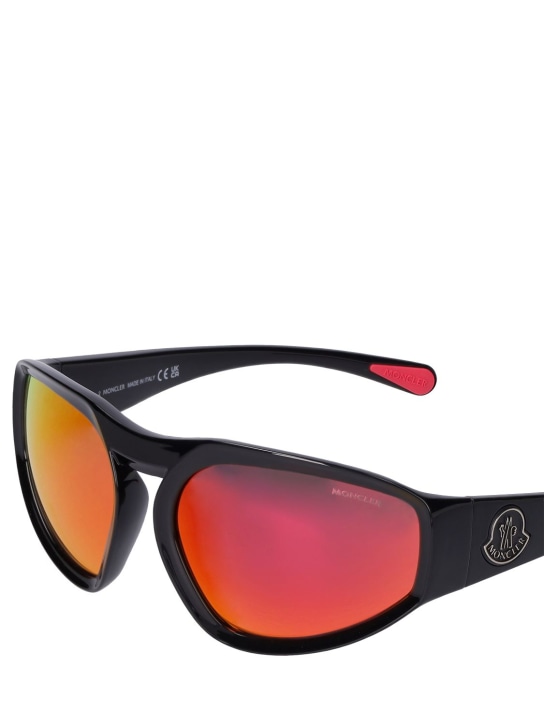 Moncler: Pentagra futuristic shape sunglasses - Black/Mirror - men_1 | Luisa Via Roma