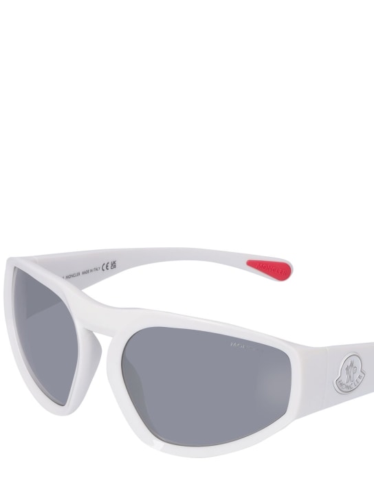 Moncler: Pentagra futuristic shape sunglasses - White/Mirror - women_1 | Luisa Via Roma