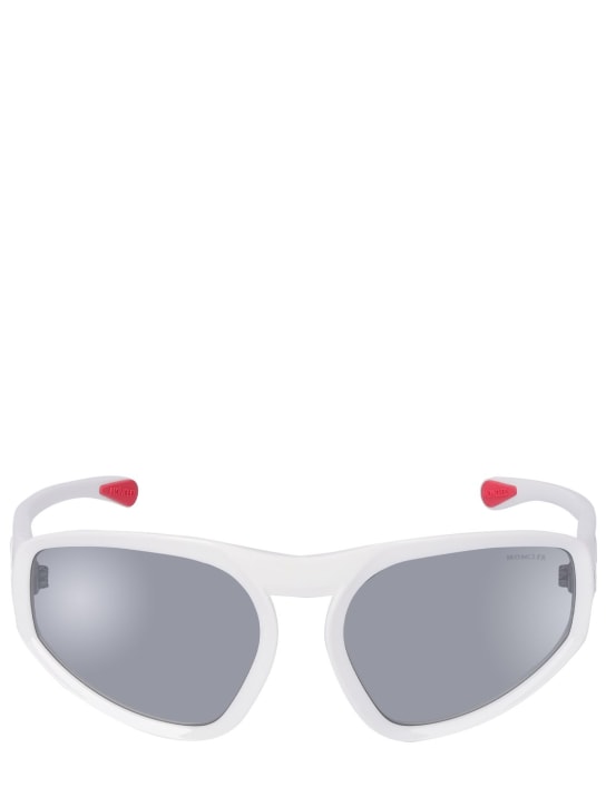 Moncler: Pentagra futuristic shape sunglasses - White/Mirror - men_0 | Luisa Via Roma
