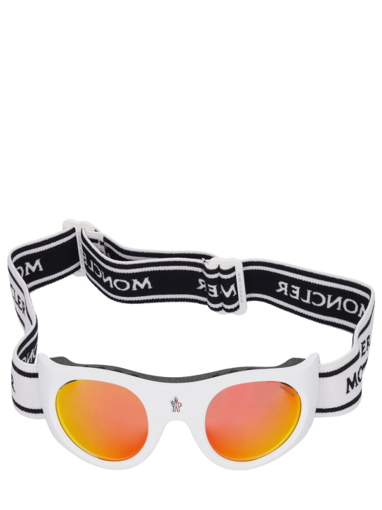 Moncler: Skischutzbrille „ML0051“ - White/Mirror - men_0 | Luisa Via Roma