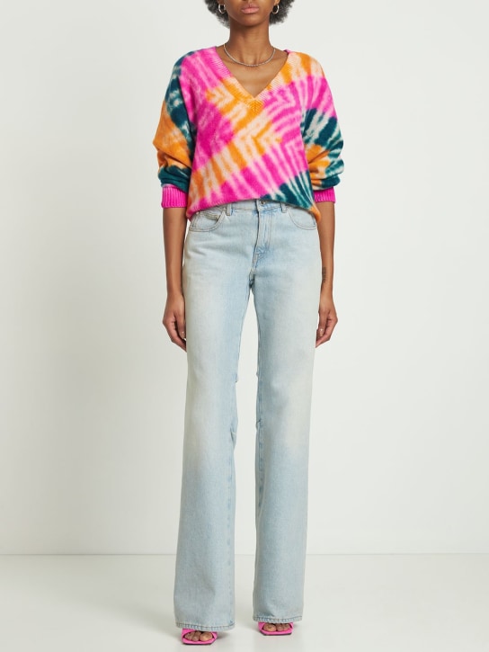 The Elder Statesman: Zig V neck cashmere sweater - Multicolor - women_1 | Luisa Via Roma