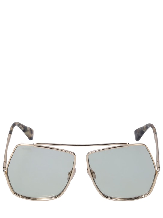 Max Mara: Elsa oversize metal sunglasses - Gold - women_0 | Luisa Via Roma