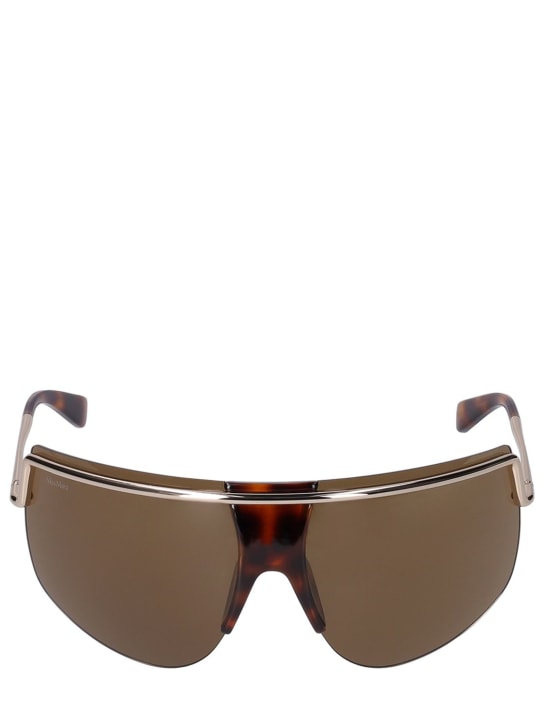 Max Mara: Sophie mask sunglasses - Gold/Brown - women_0 | Luisa Via Roma