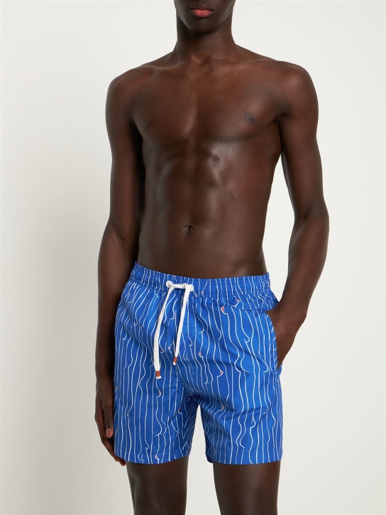 Sam Diego: BADESHORTS AUS TECHNOSTOFF MIT DRUCK - Blau - men_1 | Luisa Via Roma