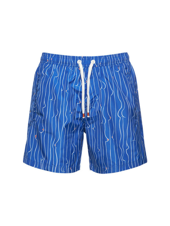 Sam Diego: BADESHORTS AUS TECHNOSTOFF MIT DRUCK - Blau - men_0 | Luisa Via Roma