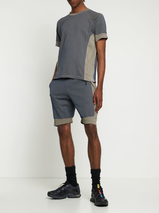 J.L-A.L: SHORTS AUS STRICK „PRIMA“ - Beige/Blau - men_1 | Luisa Via Roma