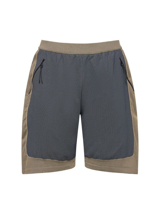 J.L-A.L: SHORTS AUS STRICK „PRIMA“ - Beige/Blau - men_0 | Luisa Via Roma