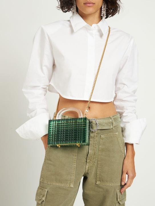 L'afshar: Medium Leon Sierra top handle bag - Green - women_1 | Luisa Via Roma
