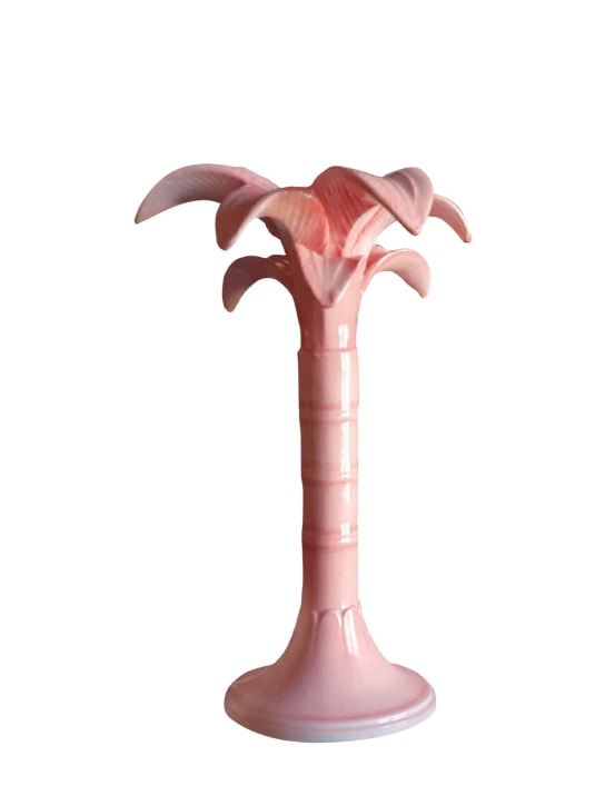 Les Ottomans: Medium palm tree ceramic candle holder - Pink - ecraft_0 | Luisa Via Roma