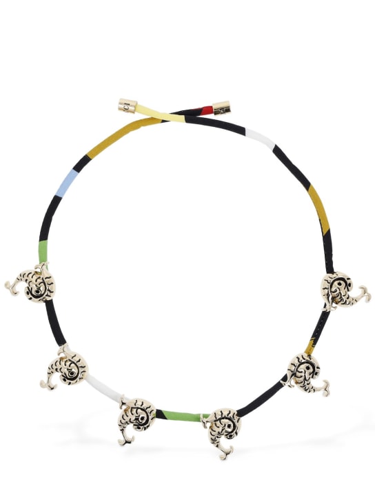 Pucci: Pesci silk cord collar necklace - Renkli/Altın - women_0 | Luisa Via Roma