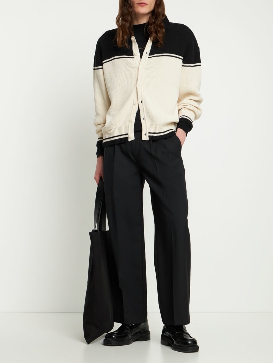 Dunst: Pantalon ample en laine mélangée à 5 poches - Noir - men_1 | Luisa Via Roma