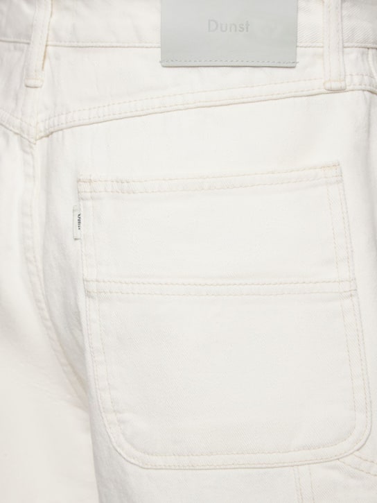 Dunst: Curved denim cargo shorts - Sea Salt - men_3 | Luisa Via Roma