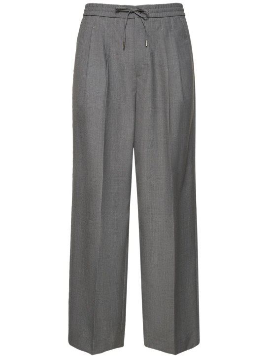 Dunst: 5-pocket wide leg wool blend pants - men_0 | Luisa Via Roma