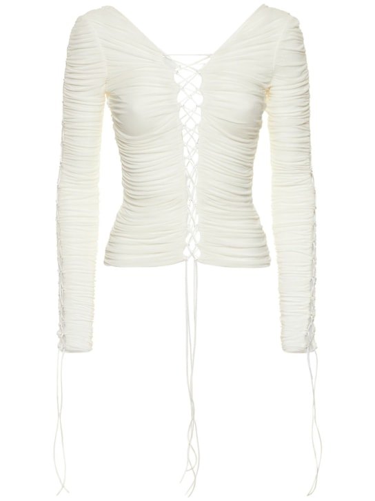 Interior: The knit viscose top - White - women_0 | Luisa Via Roma