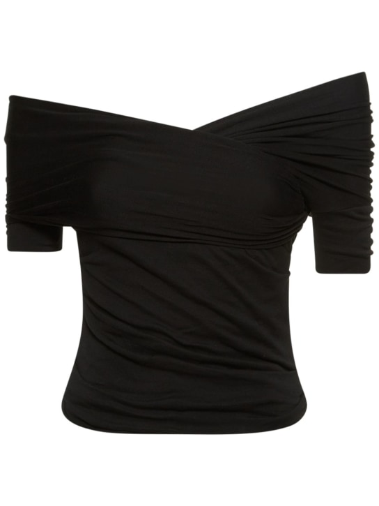 The Amalia cotton jersey ruched top - Thumbnail 1