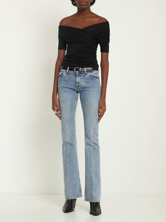 The Amalia cotton jersey ruched top - Thumbnail 2