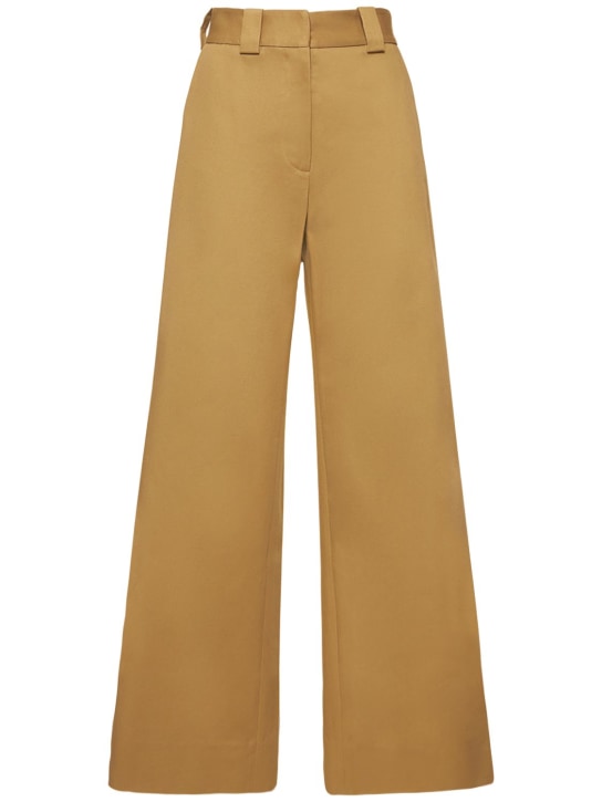 Interior: The Marlowe棉质直筒裤 - 卡其色 - women_0 | Luisa Via Roma