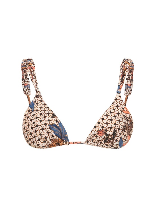 Ulla Johnson: Catalina printed triangle bikini top - Ivory/Multi - women_0 | Luisa Via Roma