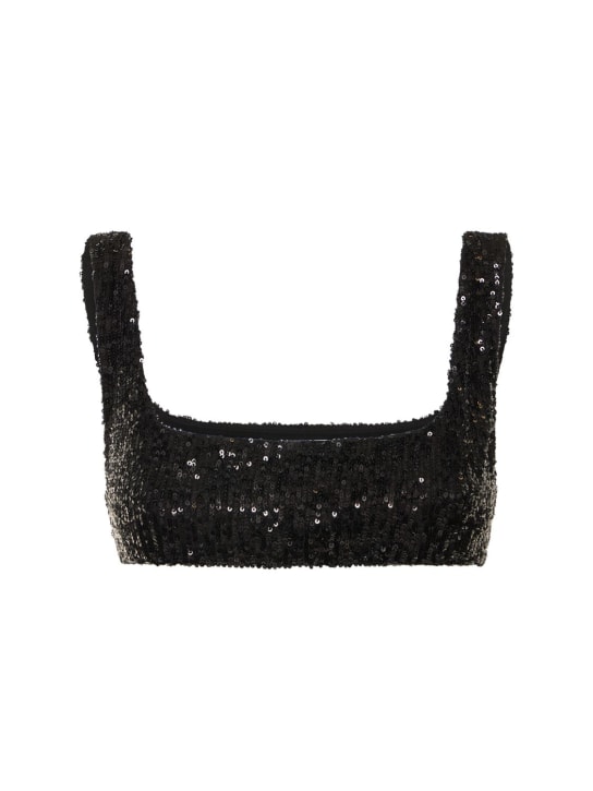 Gauchere: Crop top en sequins - Noir - women_0 | Luisa Via Roma