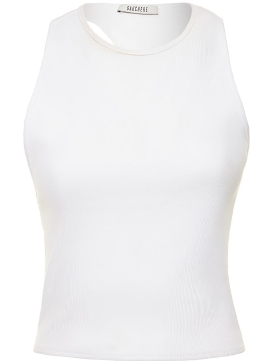 Gauchere: TANKTOP AUS BAUMWOLLMISCHUNG - Weiß - women_0 | Luisa Via Roma