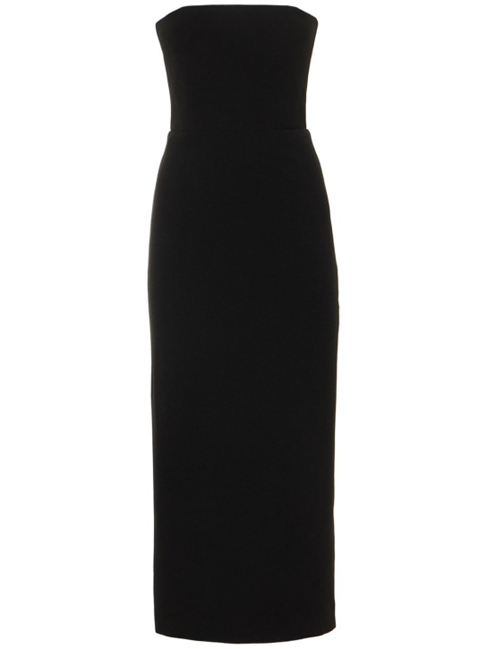 Gauchere: Robe corset midi en crêpe sans bretelles - Noir - women_0 | Luisa Via Roma