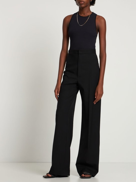 Gauchere: Asymmetric cotton blend tank top - Navy/Black - women_1 | Luisa Via Roma