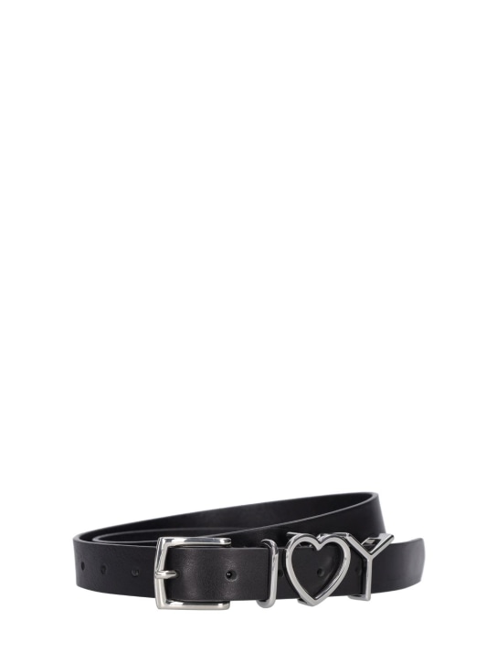 Y/PROJECT: 2.5cm Y heart belt - Black/Silver - women_0 | Luisa Via Roma