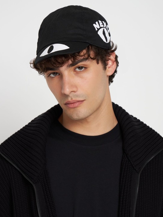 Charles Jeffrey LOVERBOY: Logo cotton cycling cap - Black/White - men_0 | Luisa Via Roma