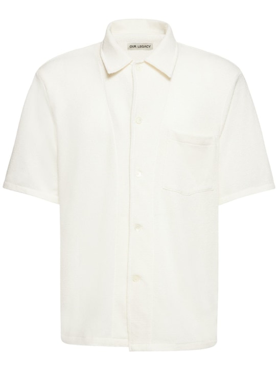 Our Legacy: Boxy bouclé short sleeve shirt - White - men_0 | Luisa Via Roma