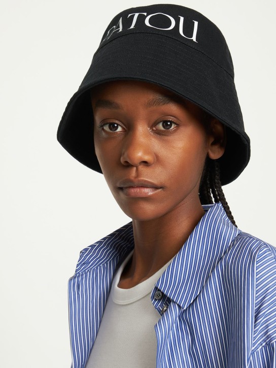 Patou: Patou logo bucket hat - Black - women_1 | Luisa Via Roma