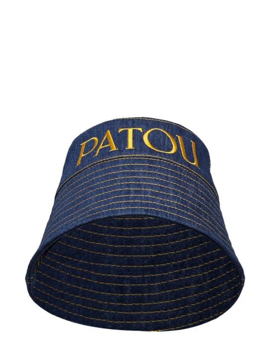 Patou: Patou logo denim bucket hat - Blue - women_0 | Luisa Via Roma