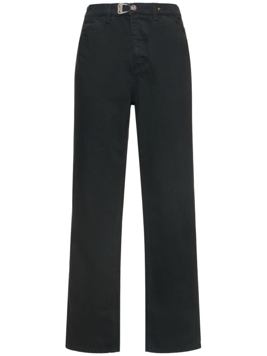 Objects Iv Life: 21cm 스트레이트 코튼 데님 진 - 블랙 - men_0 | Luisa Via Roma