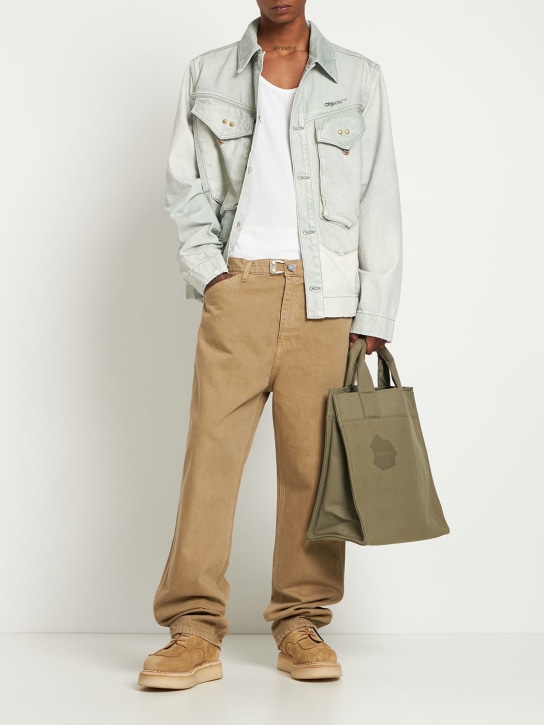 Objects Iv Life: 21厘米直筒棉质牛仔裤 - 米黄色 - men_1 | Luisa Via Roma