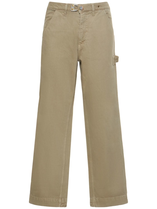 Objects Iv Life: 27cm Baggy cotton denim jeans - Khaki - men_0 | Luisa Via Roma