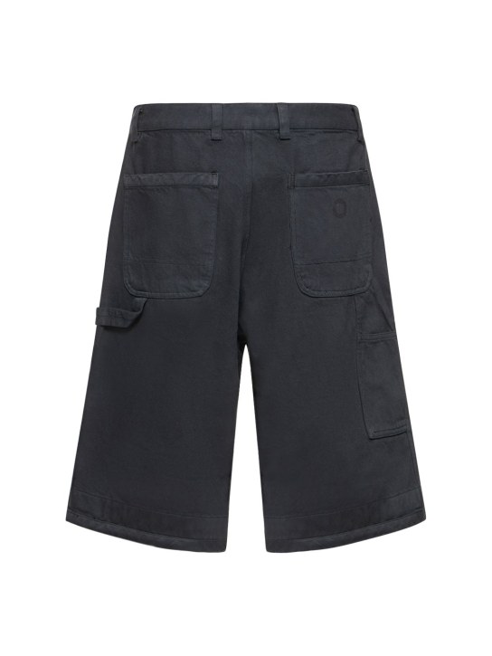 Objects Iv Life: Deadstock cotton denim carpenter shorts - Washed Black - men_1 | Luisa Via Roma