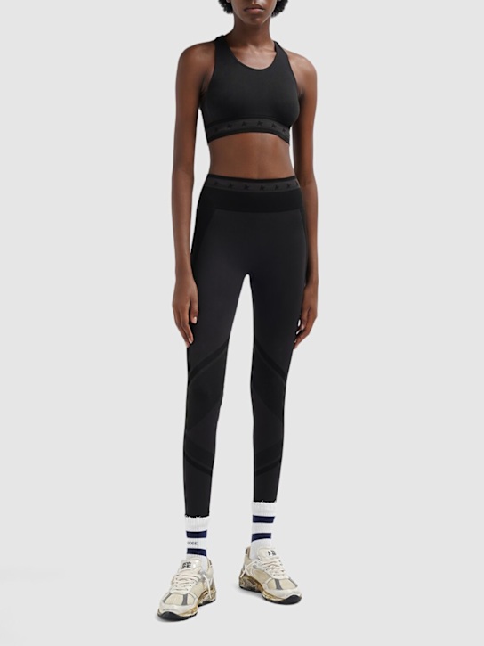 Golden Goose: Star レースバックテックトップ - ブラック/グレー - women_1 | Luisa Via Roma