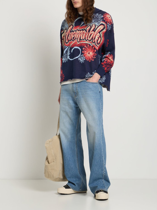 Bluemarble: 27cm Bootcut cotton denim jeans - men_1 | Luisa Via Roma