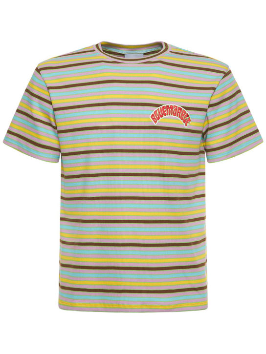 Bluemarble: Striped bowling cotton t-shirt - Multicolor - men_0 | Luisa Via Roma