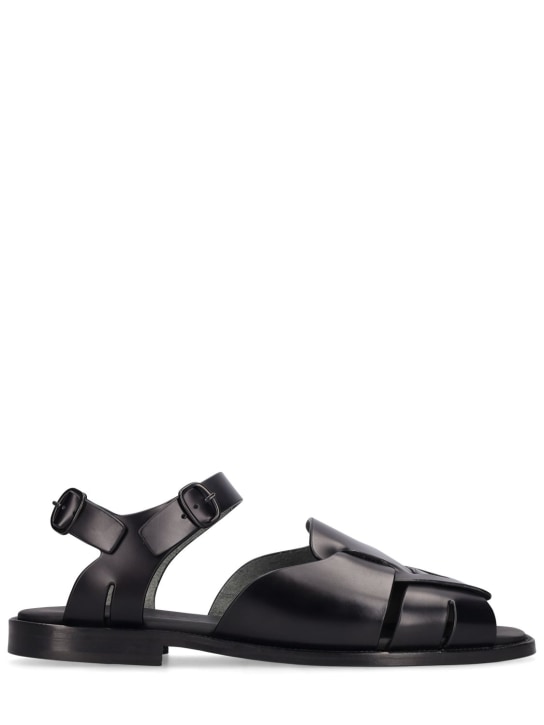Commas: Commas x Hereu Roca leather sandals - Black - men_0 | Luisa Via Roma