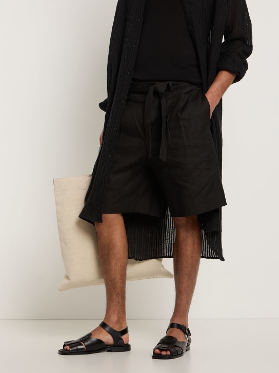 Commas: Commas x Hereu Roca leather sandals - Black - men_1 | Luisa Via Roma