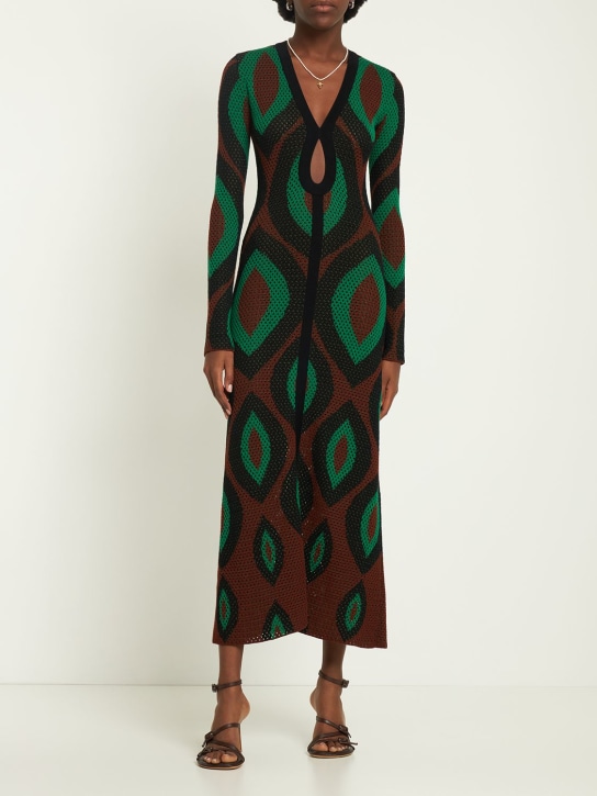 Johanna Ortiz: Robe midi en maille Mysterious World - Multicolore - women_1 | Luisa Via Roma