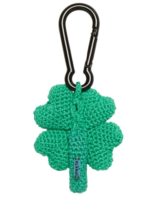 Alanui: 4 leaf clover cotton crochet key holder - men_1 | Luisa Via Roma